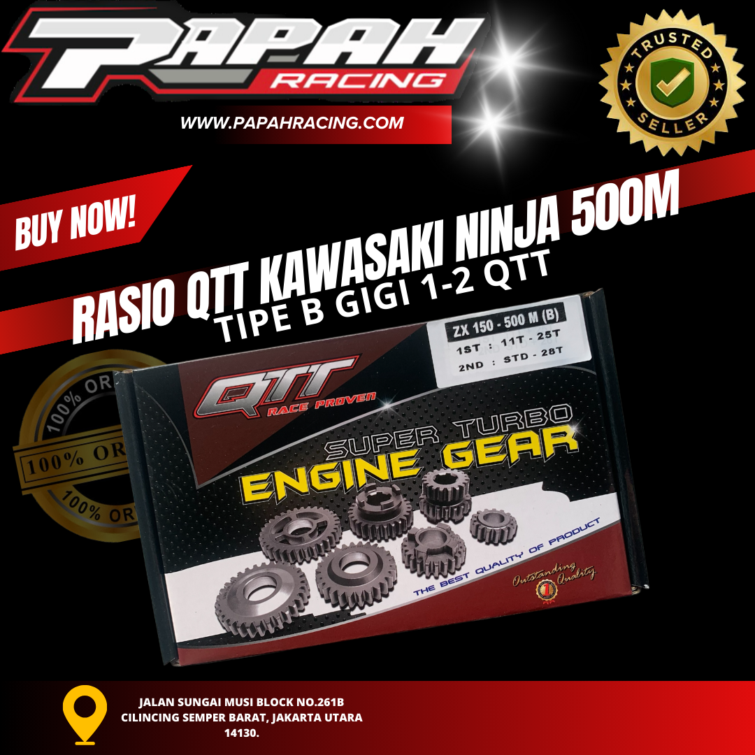 RASIO QTT KAWASAKI NINJA 500M TIPE B GIGI 1-2 QTT